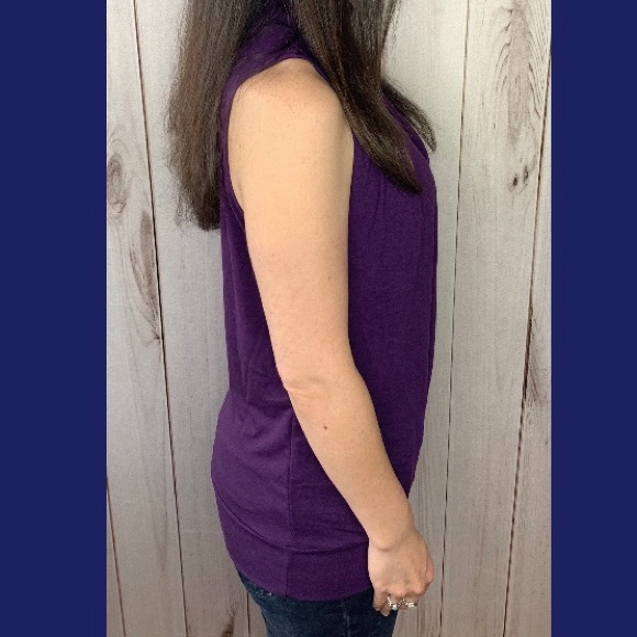 The Sawyer Top- purple mock neck sleeveless top - Picture 5 of 7